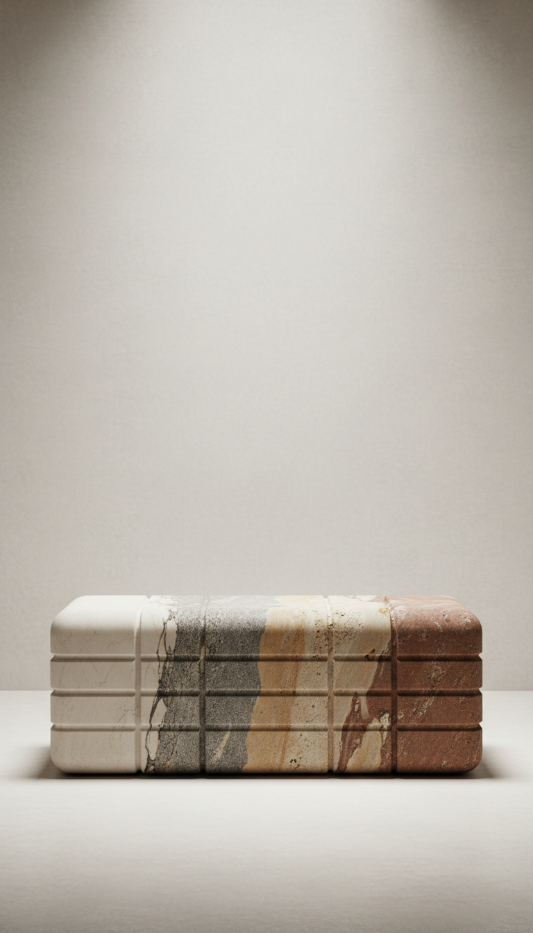 Linea Carved Stone Bench