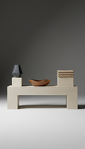 Minimalist limestone bench