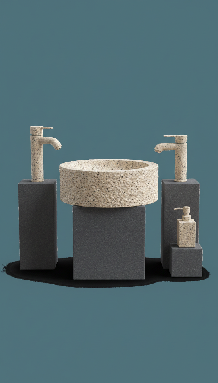 Sculpted granite sink