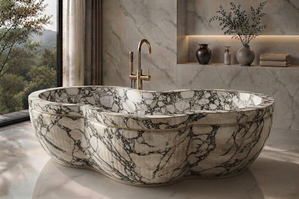 Calacatta Viola Marble Aurelia stone bathtub