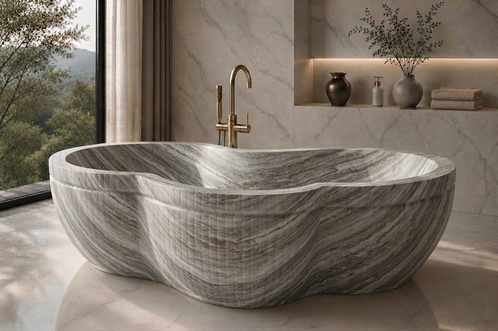 Fantasy Brown Marble Aurelia stone bathtub