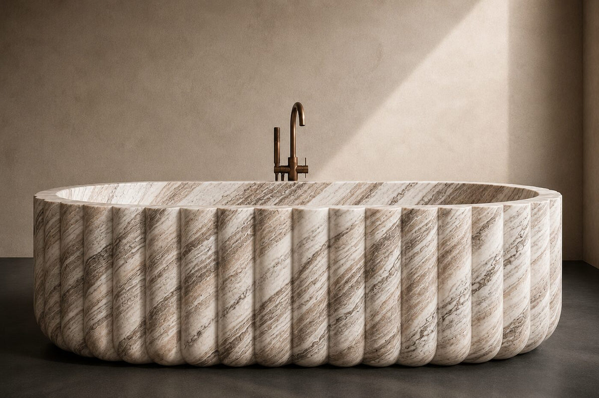 Fantasy Brown Marble Fluid Shape stone bathtub