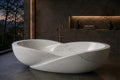 Taj White Marble Fluted stone bathtub