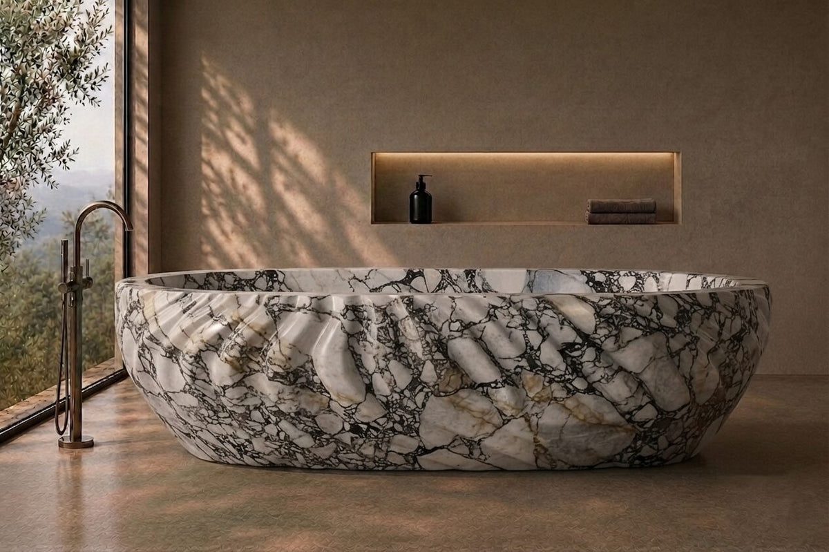 Calacatta Viola Marble Obsidian stone bathtub
