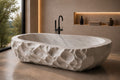Taj White Marble Ribbed stone bathtub