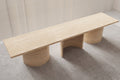 Solid travertine stone bench