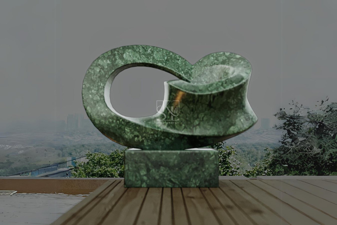 Hand-carved natural stone sculpture