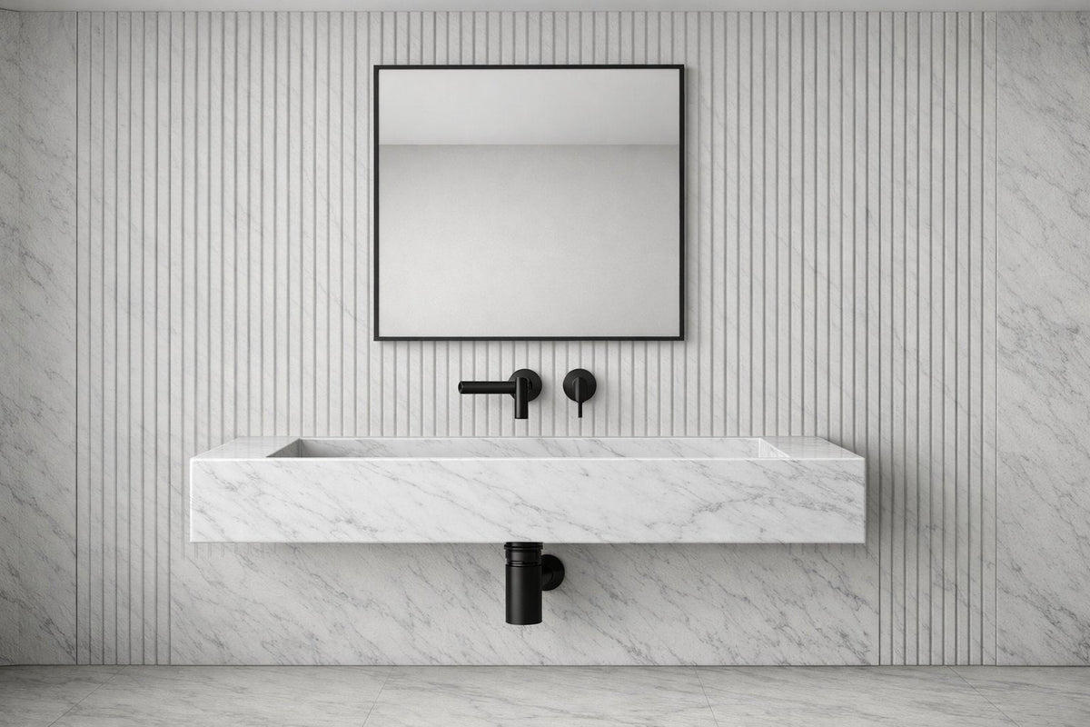 Indian White Marble hand-carved Cascada stone basin