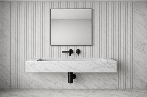Indian White Marble hand-carved Cascada stone basin