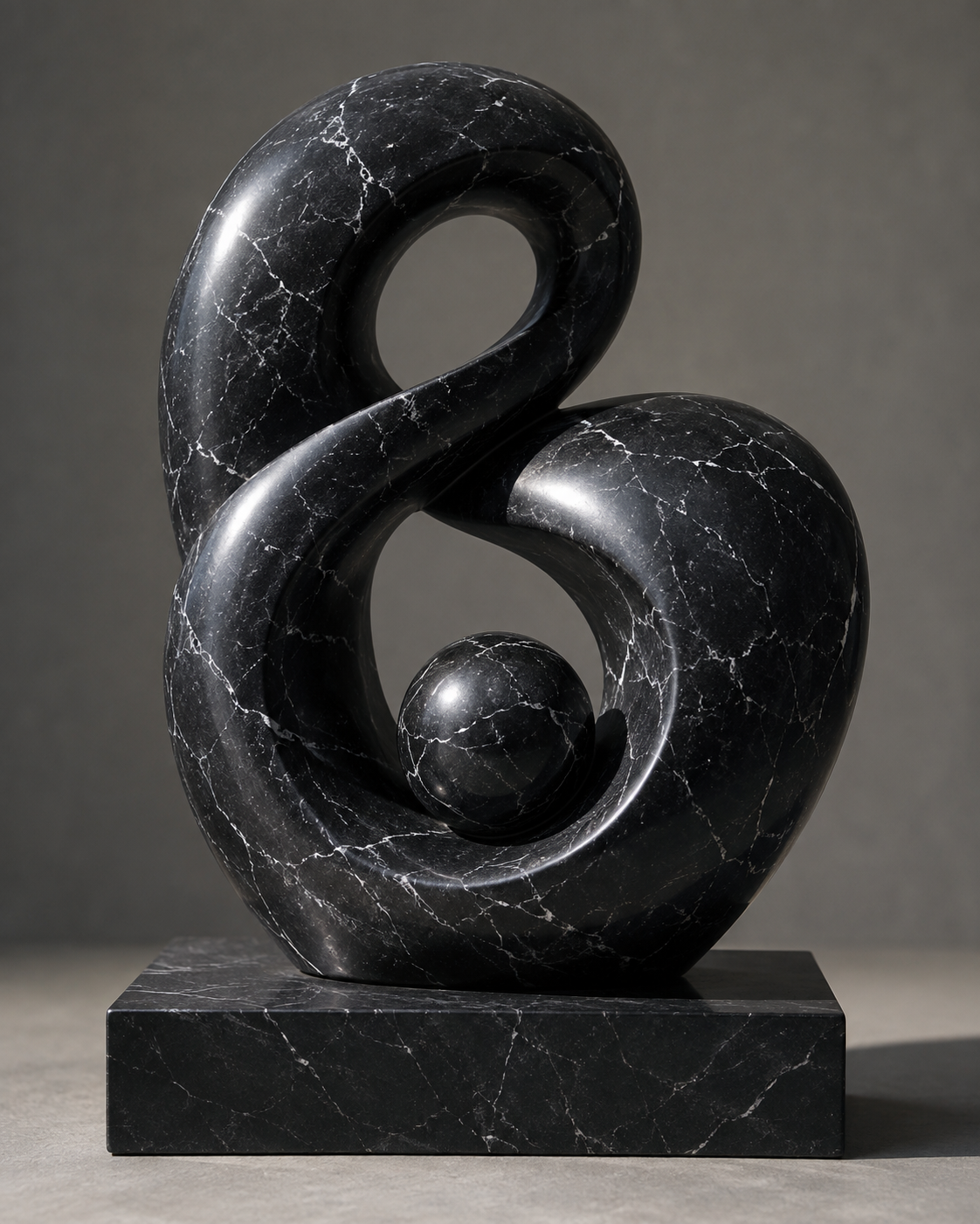 Eclipse Flow – Black Marquina Marble Sculpture